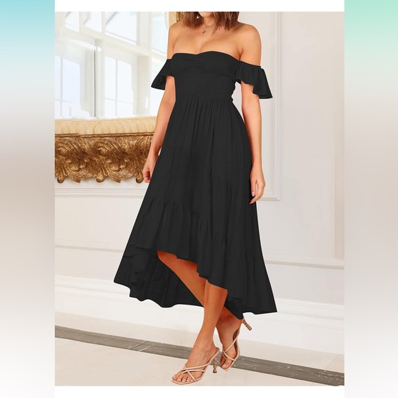 Black Off Shoulder Dress - Picture 3 of 4